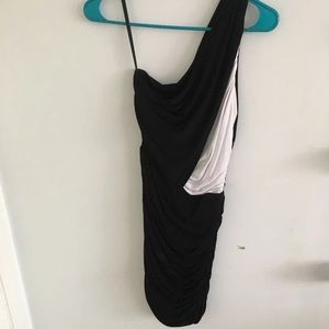 One shoulder tight Bebe dress